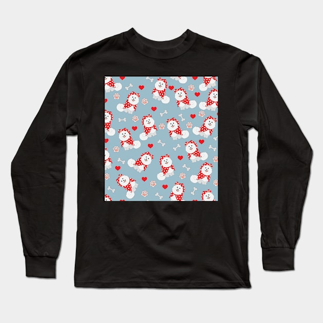 Samoyed seamless pattern Christmas gift for dog lovers phone cover Long Sleeve T-Shirt by anins-azuree